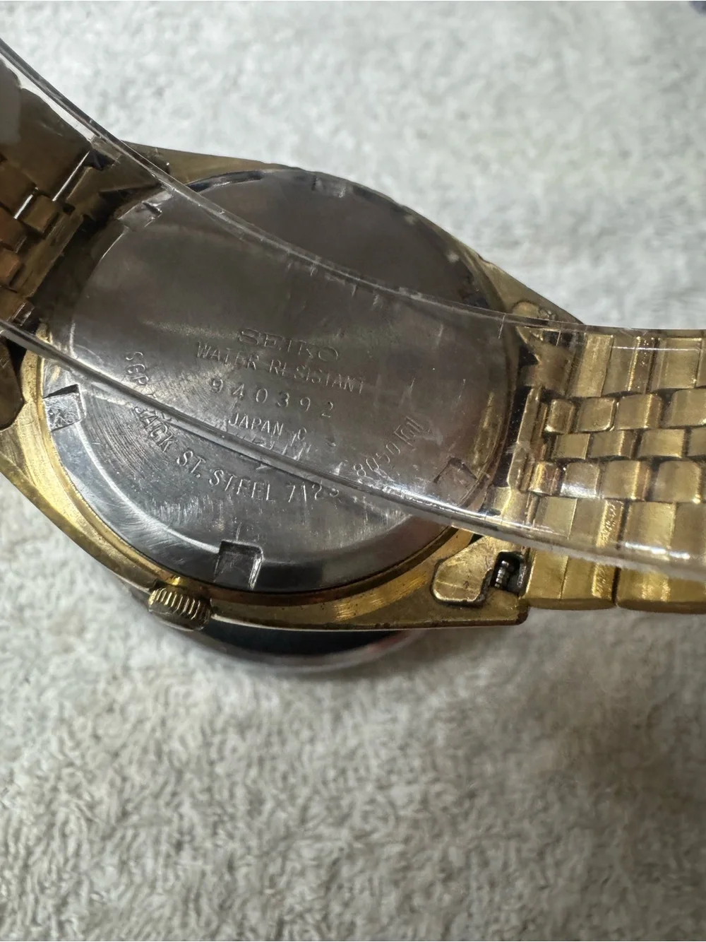 Seiko Gold Tone Quartz Watch with Day-Date